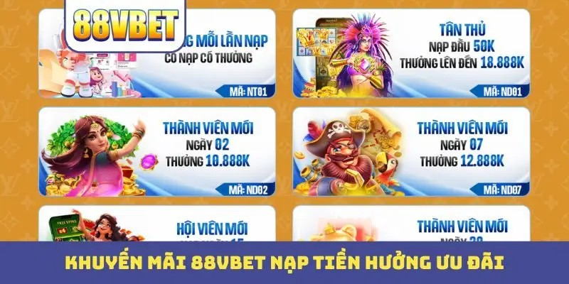 Khuyến mãi 88VBET nạp tiền hưởng ưu đãi