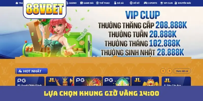 Lựa chọn khung giờ vàng 14:00
